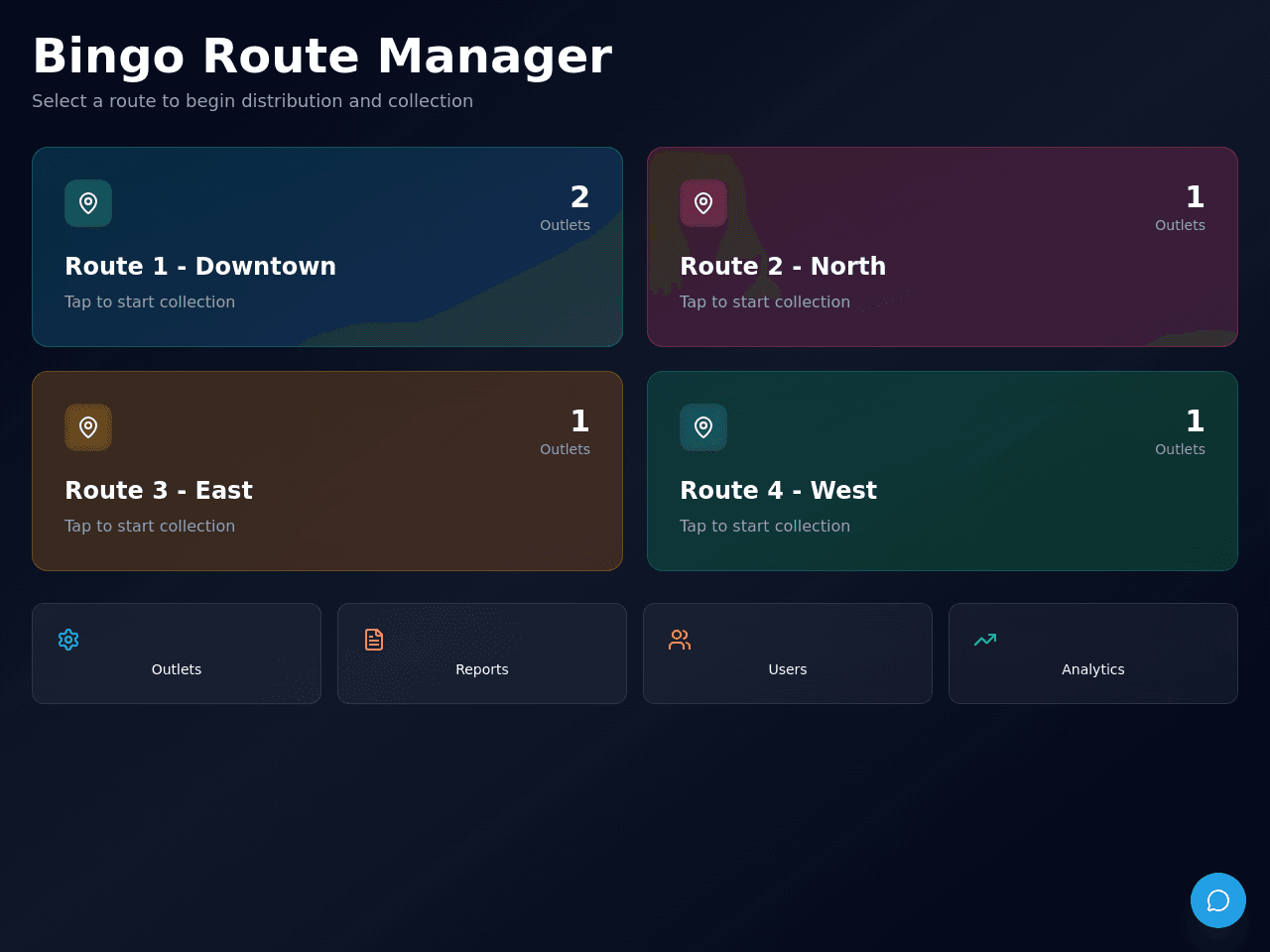 Bingo Route Dashboard