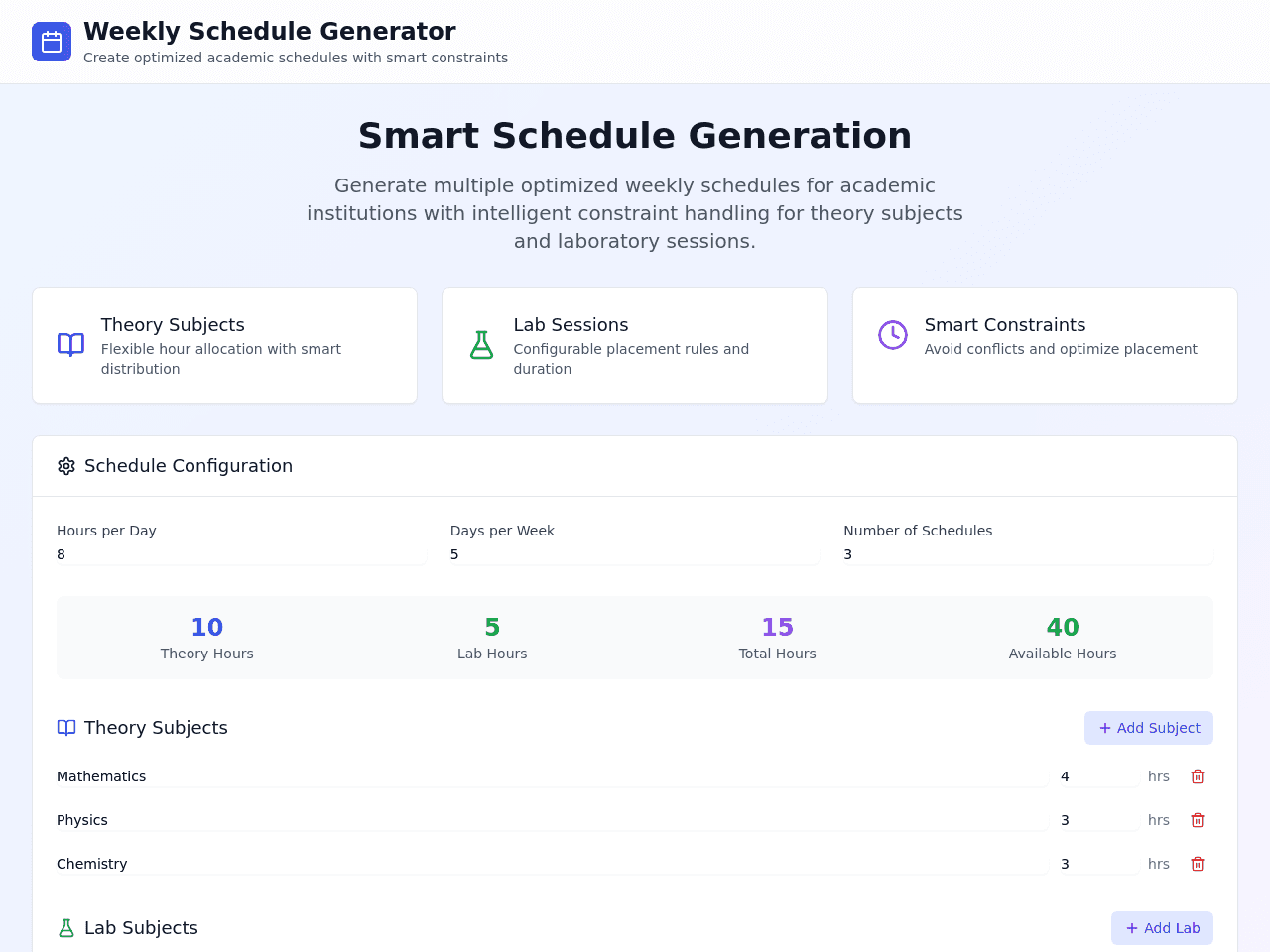 Schedule Builder