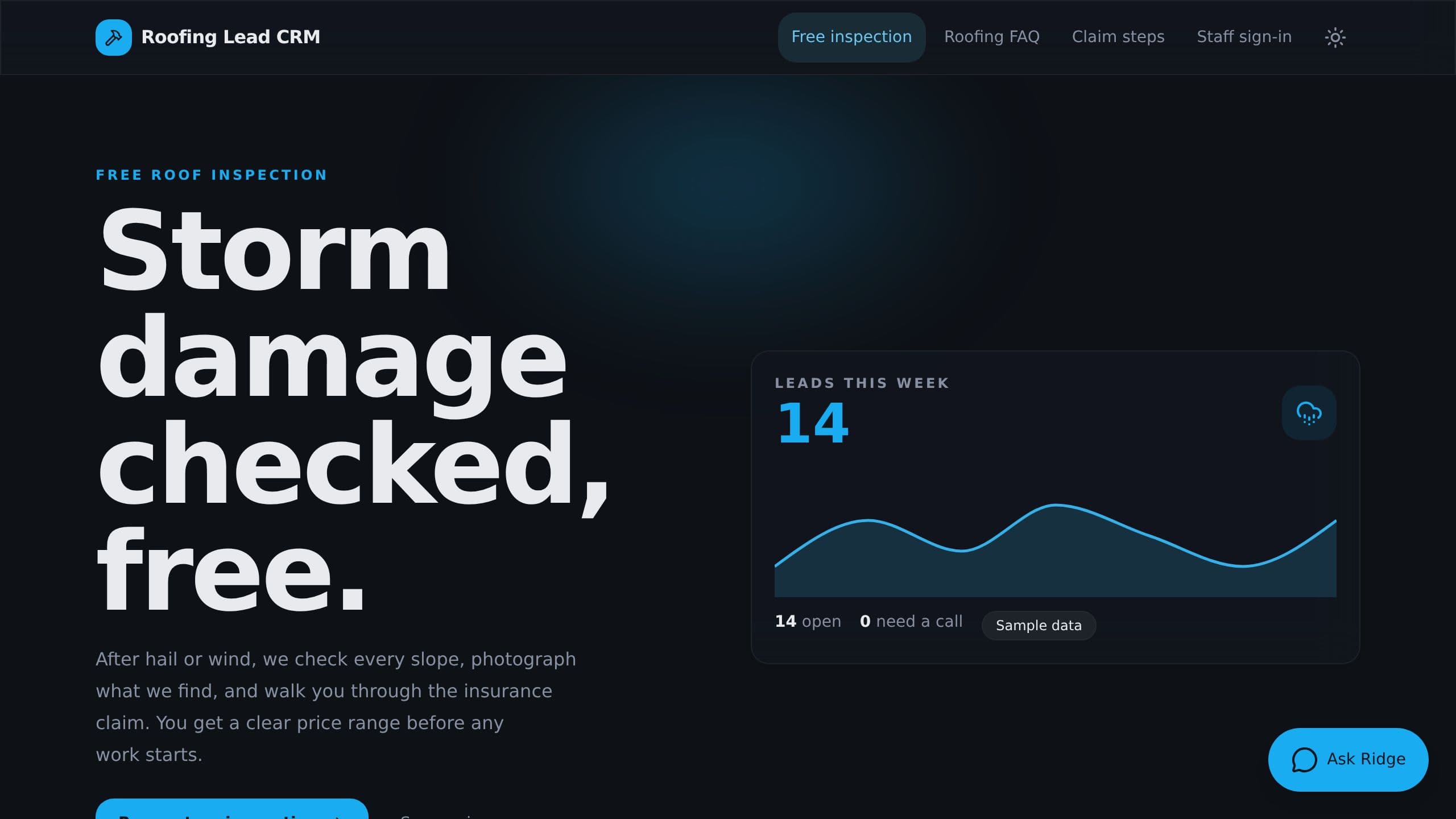 Roofing Lead CRM preview