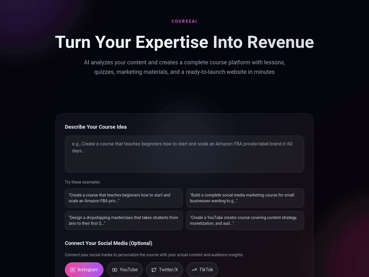 Influencer Course Builder