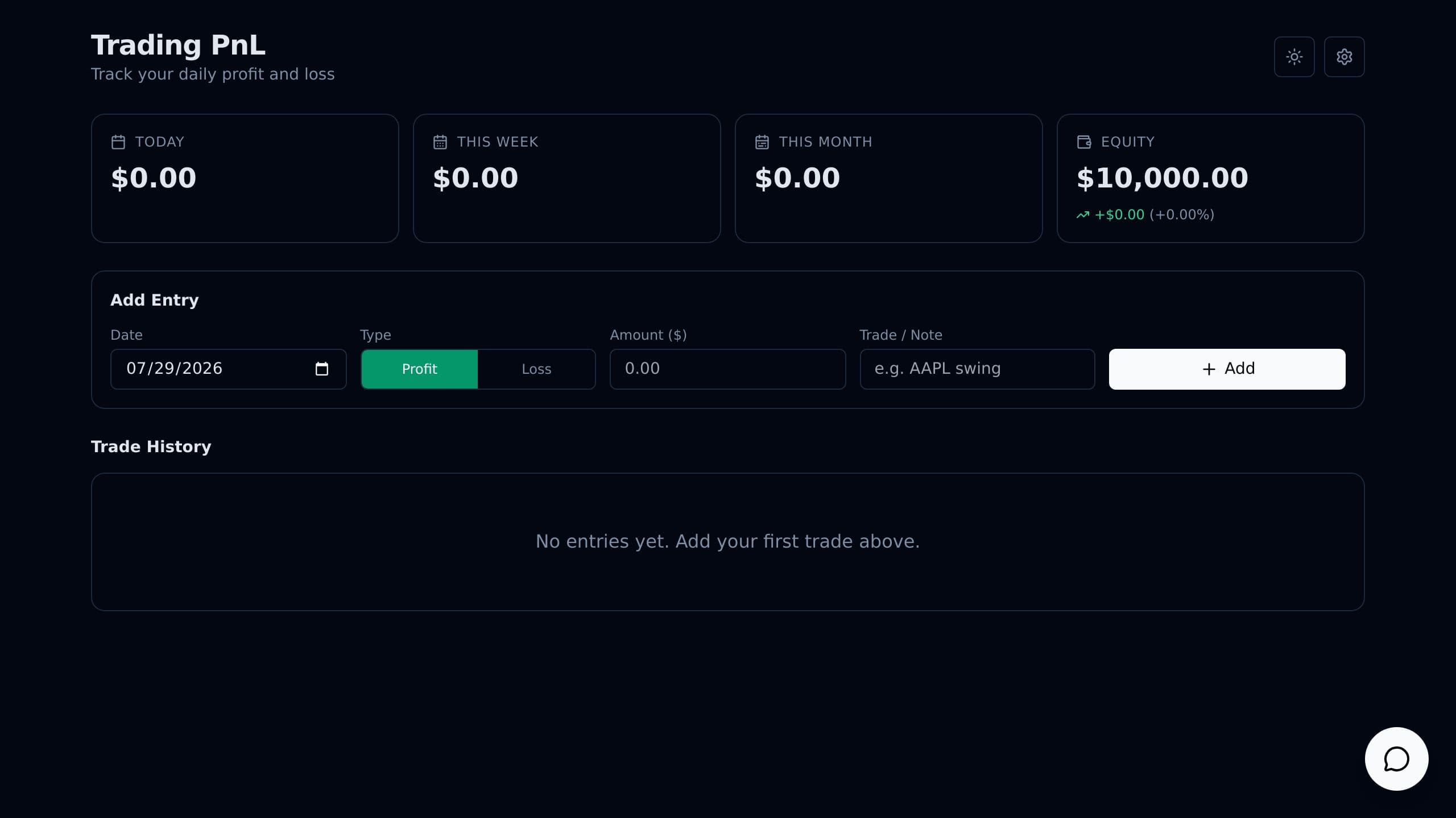 Trading PnL Tracker