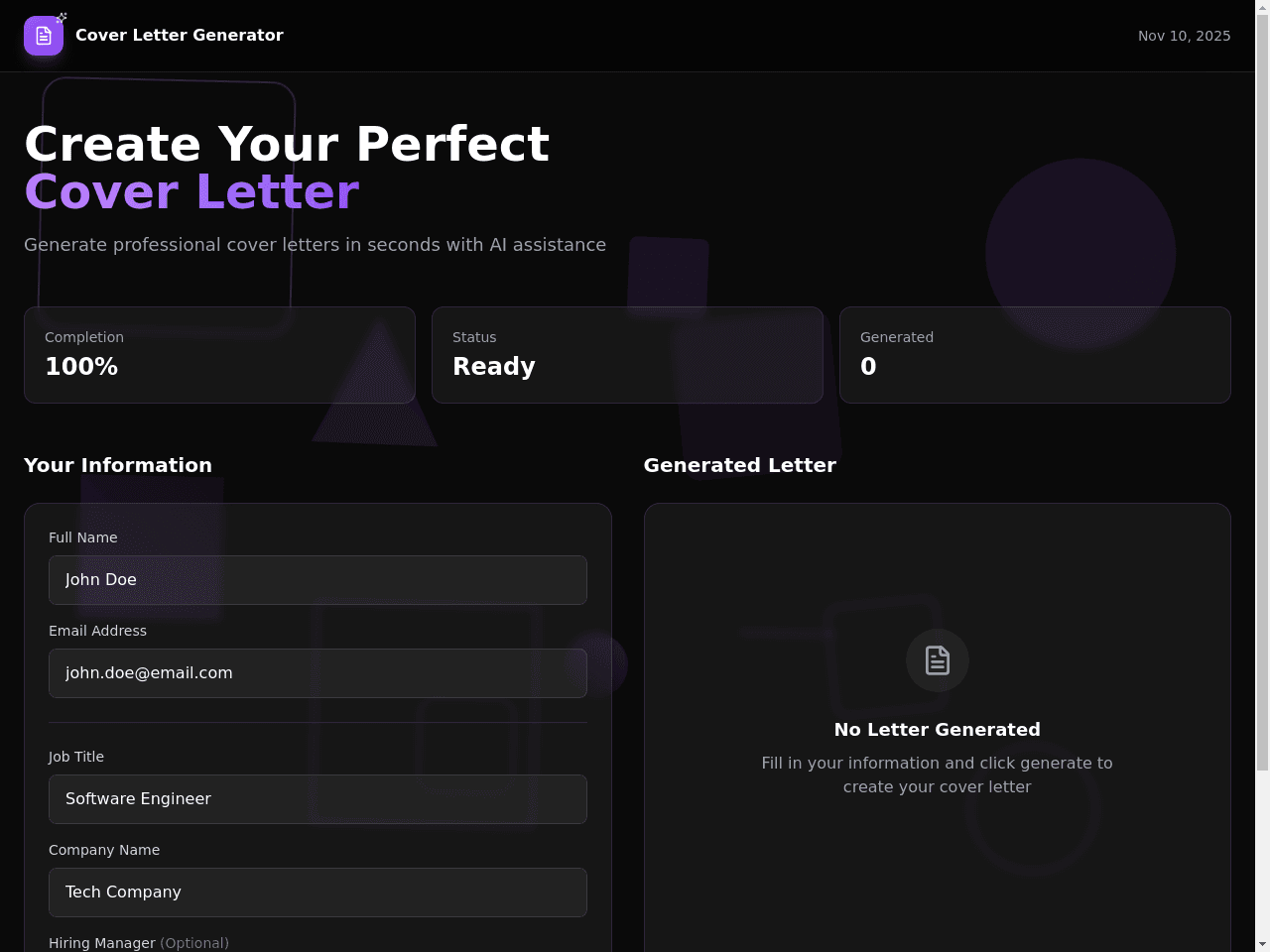AI Cover Letter Generator