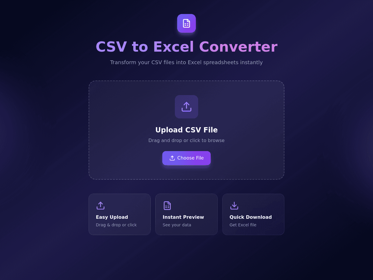 CSV to Excel Portal