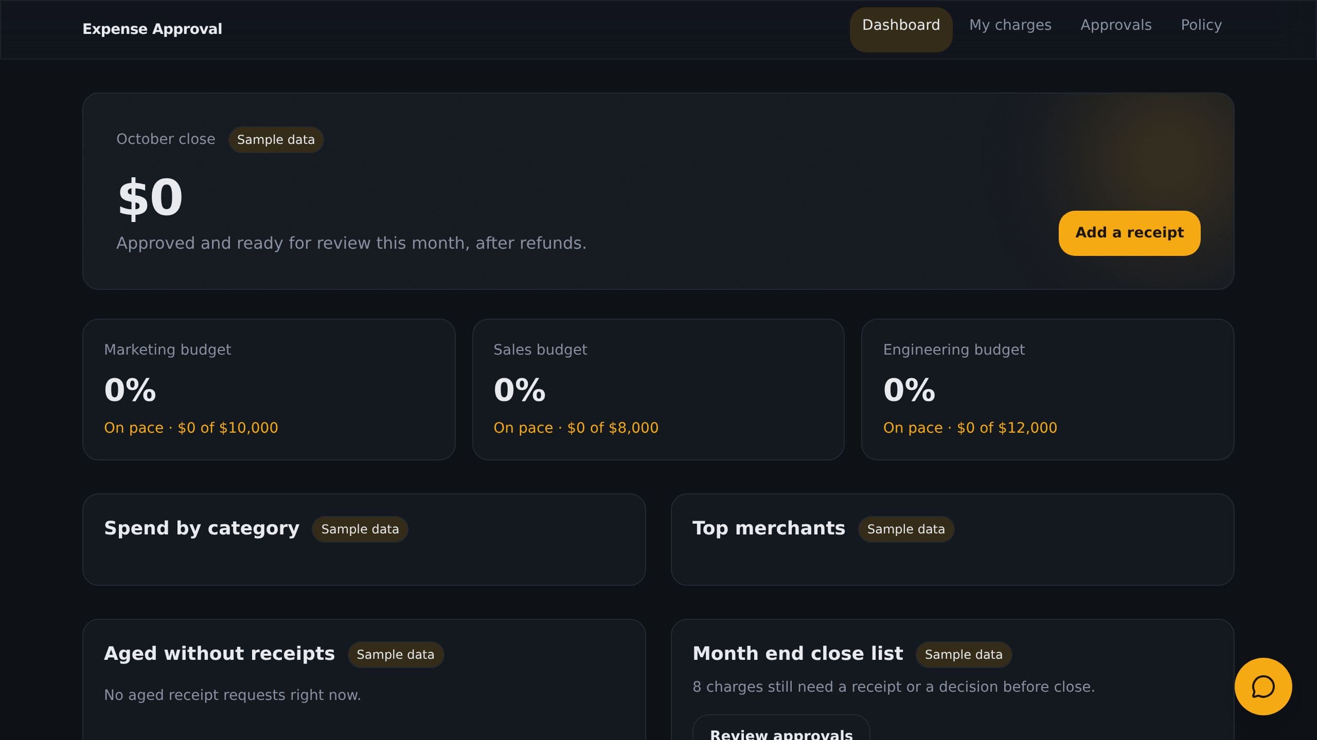 Expense Approval Dashboard preview