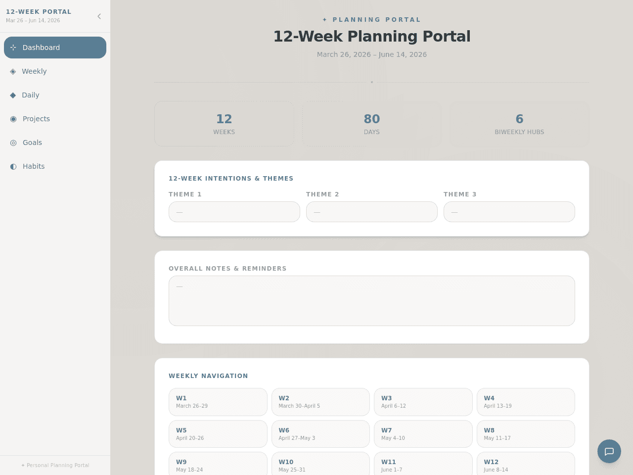 12 Week Planner- March-June 2026 Copy To Show