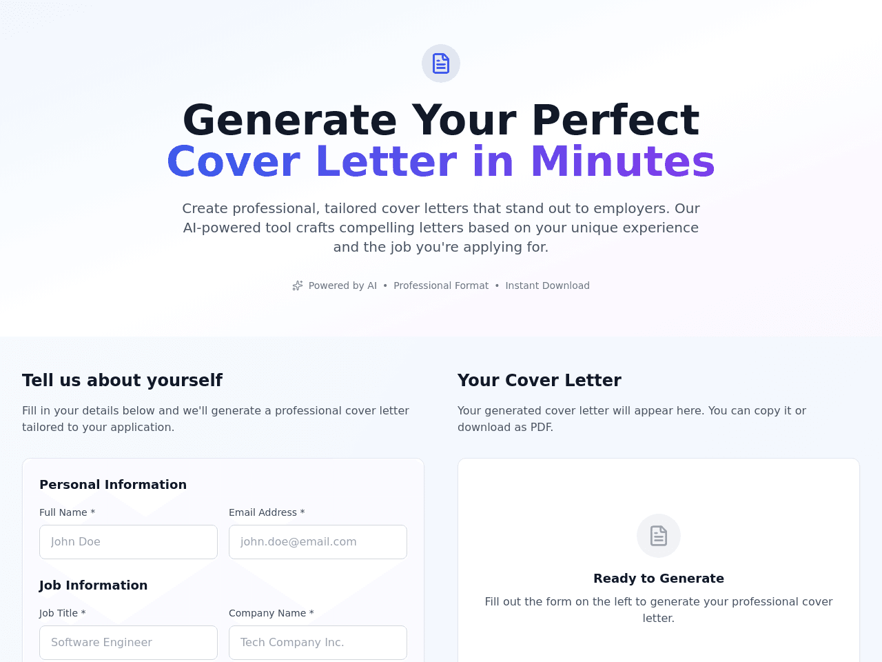AI Cover Letter Generator