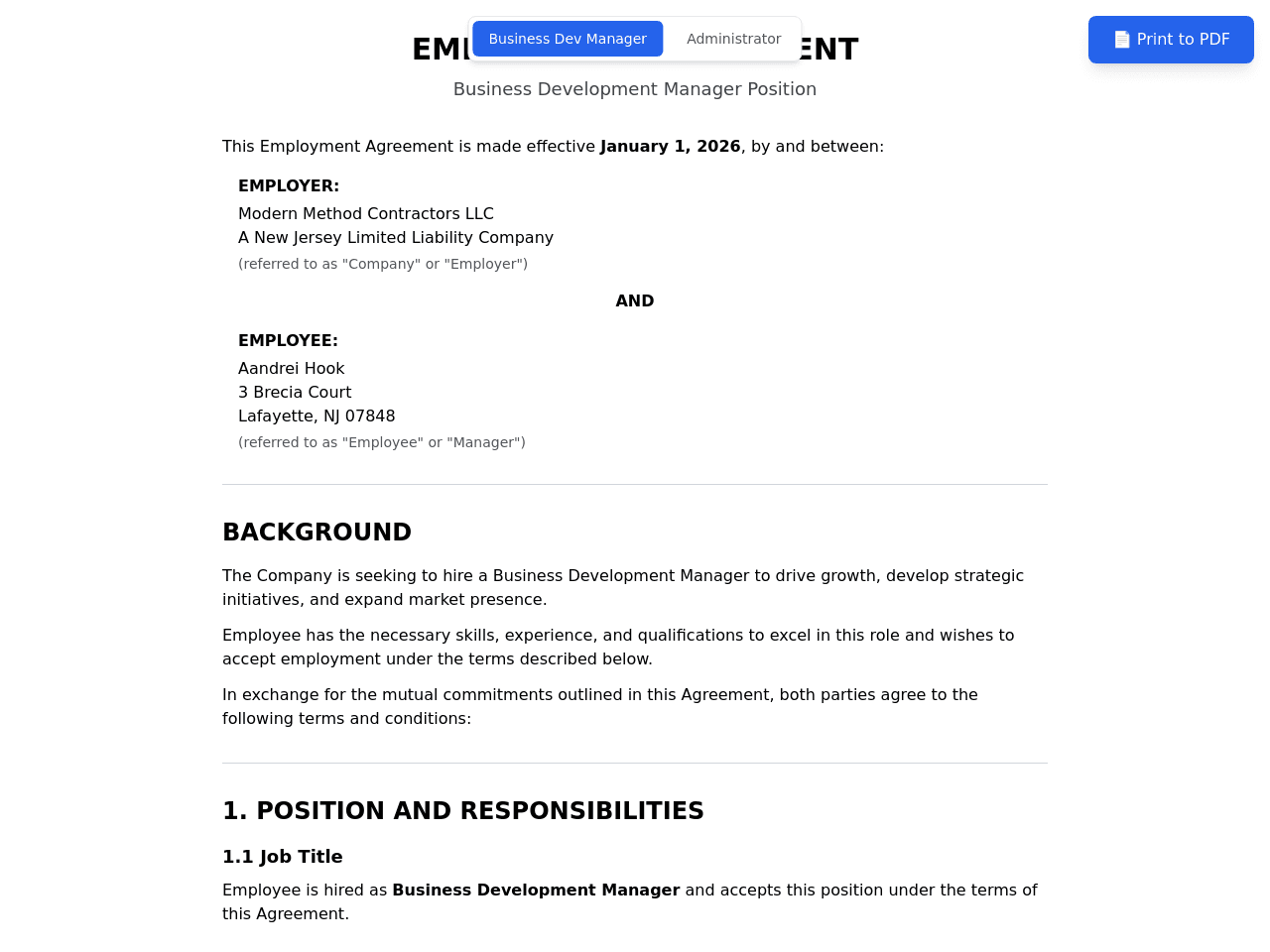 Agreement Architect