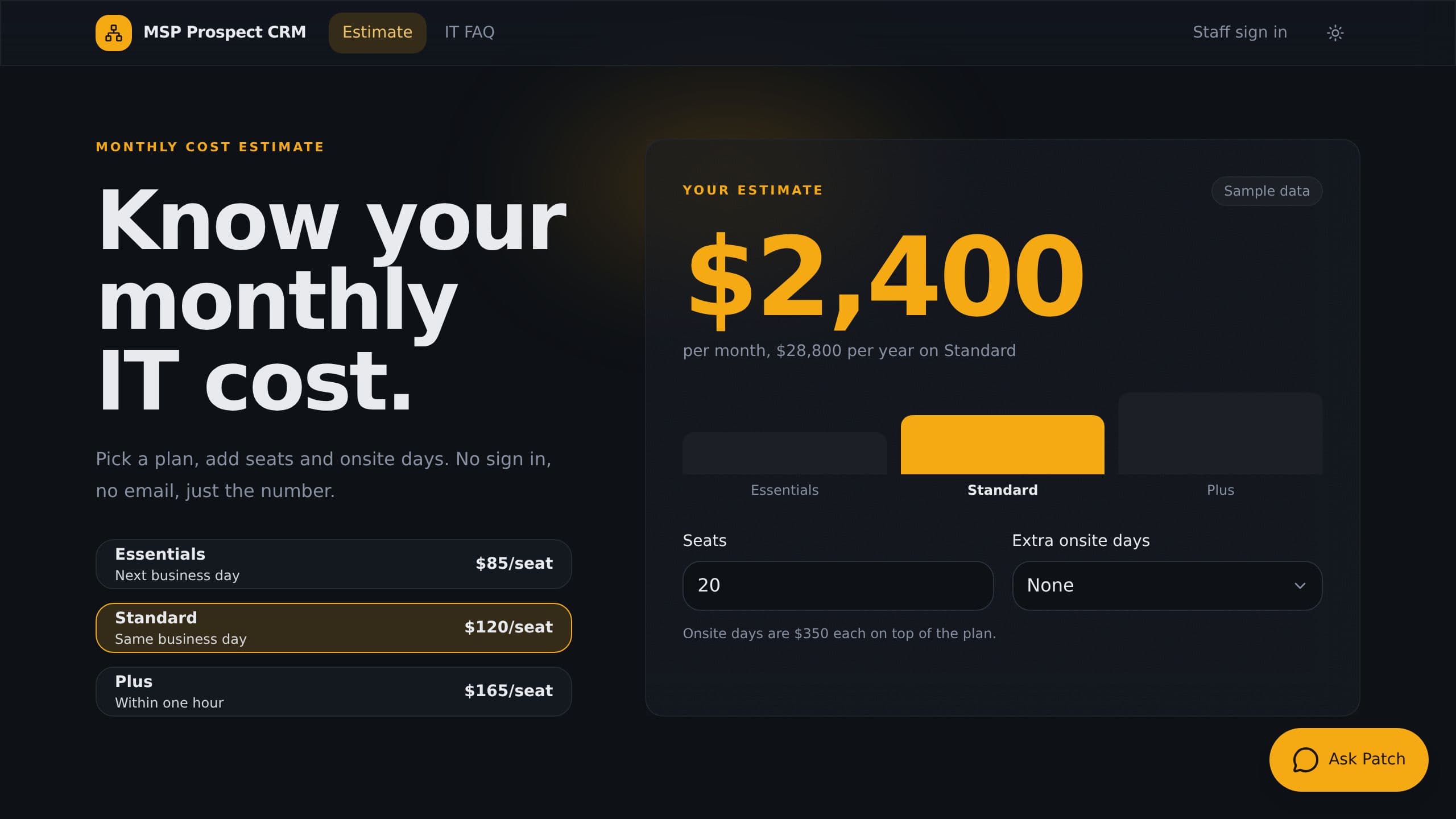 MSP Prospect CRM preview