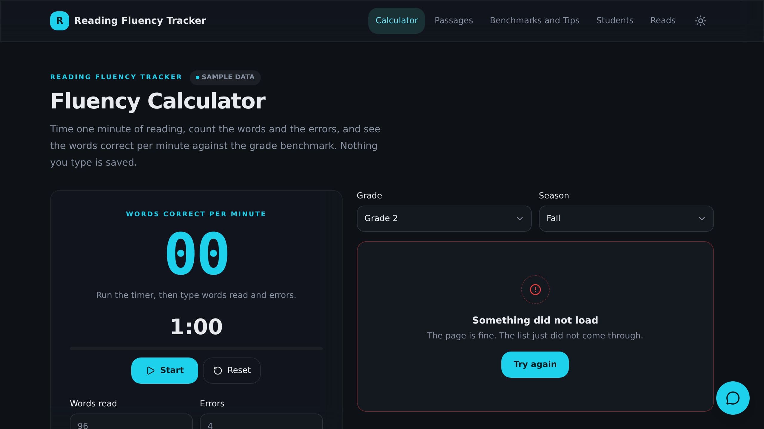 Reading Fluency Tracker preview
