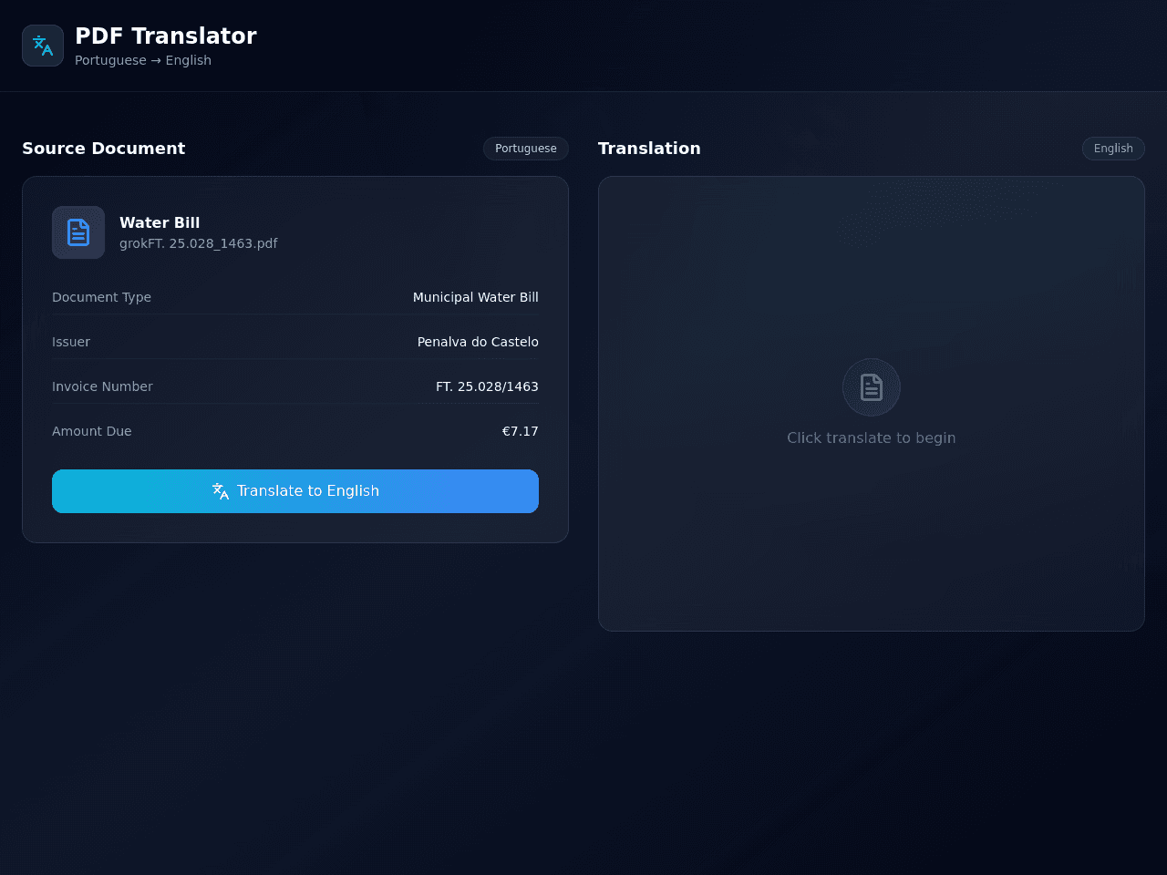 PDF Translate Portal