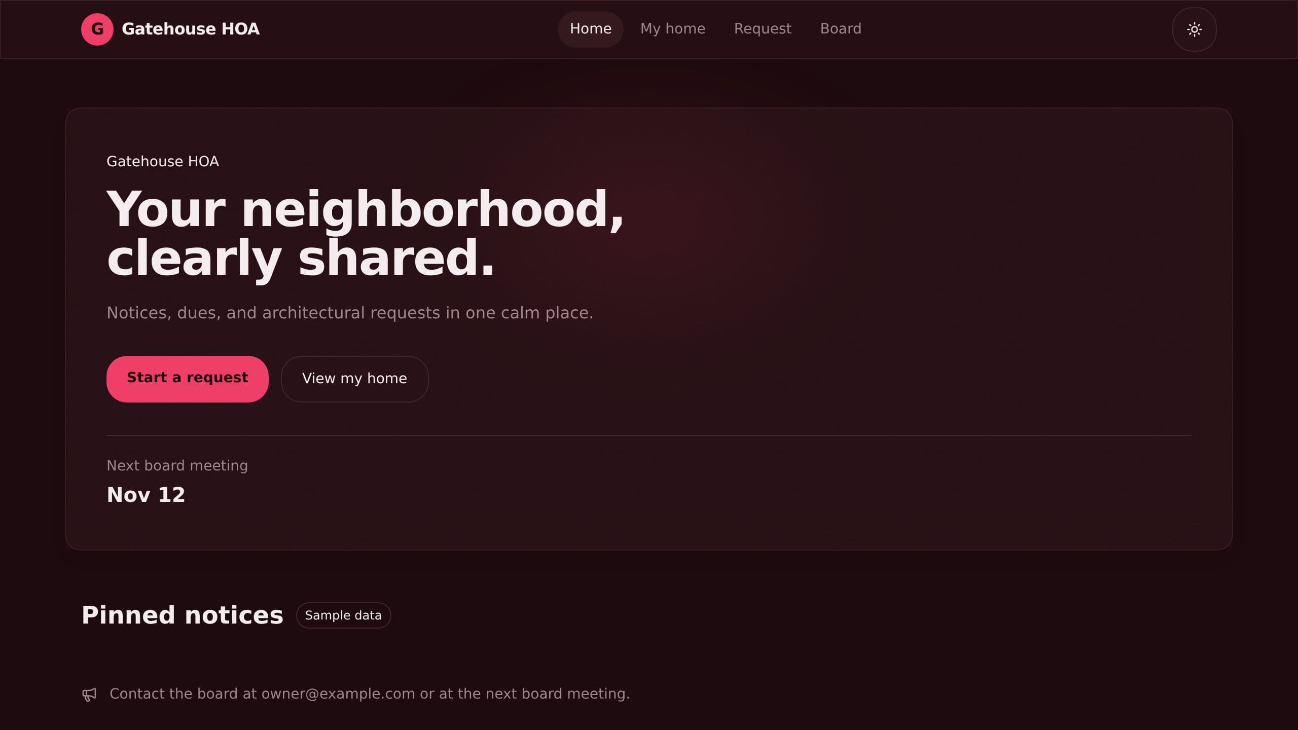 HOA Resident Portal preview