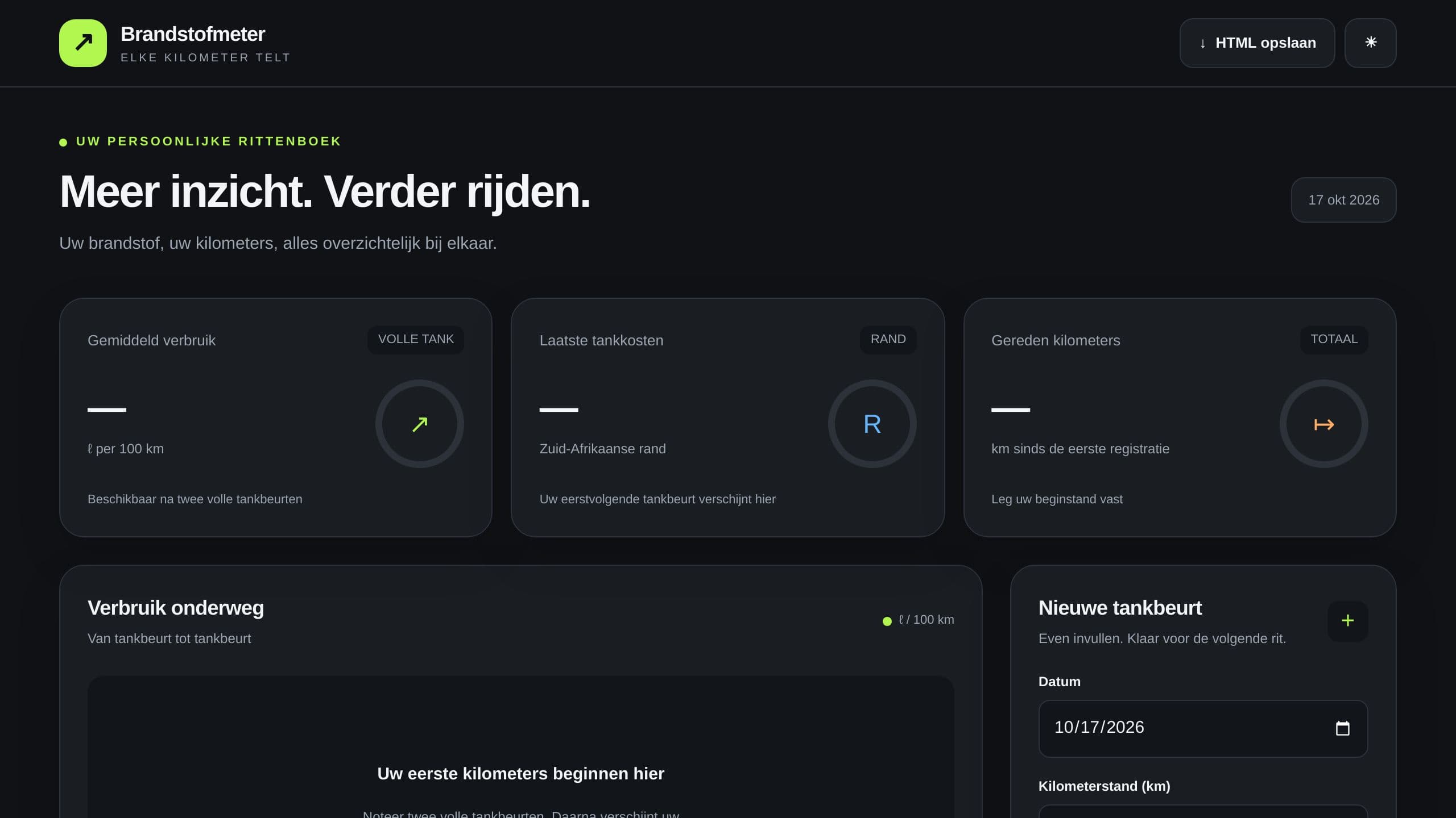 Brandstof Dashboard preview