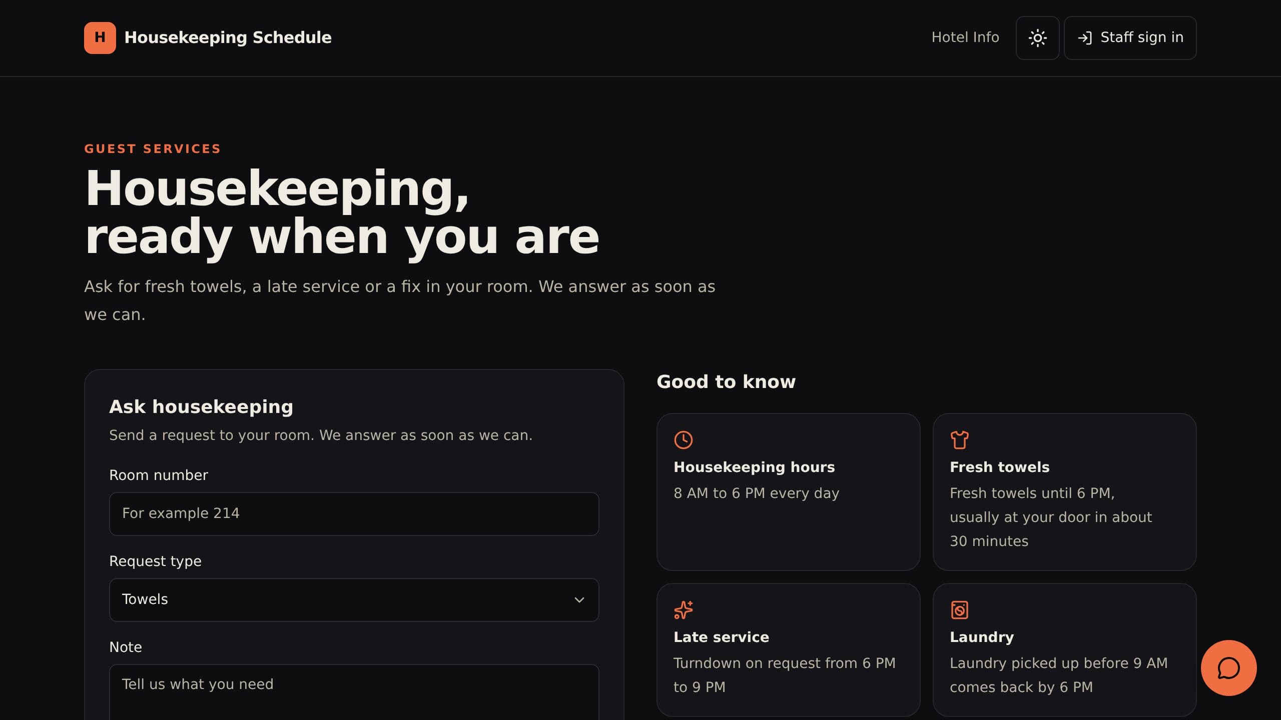 Housekeeping Schedule preview