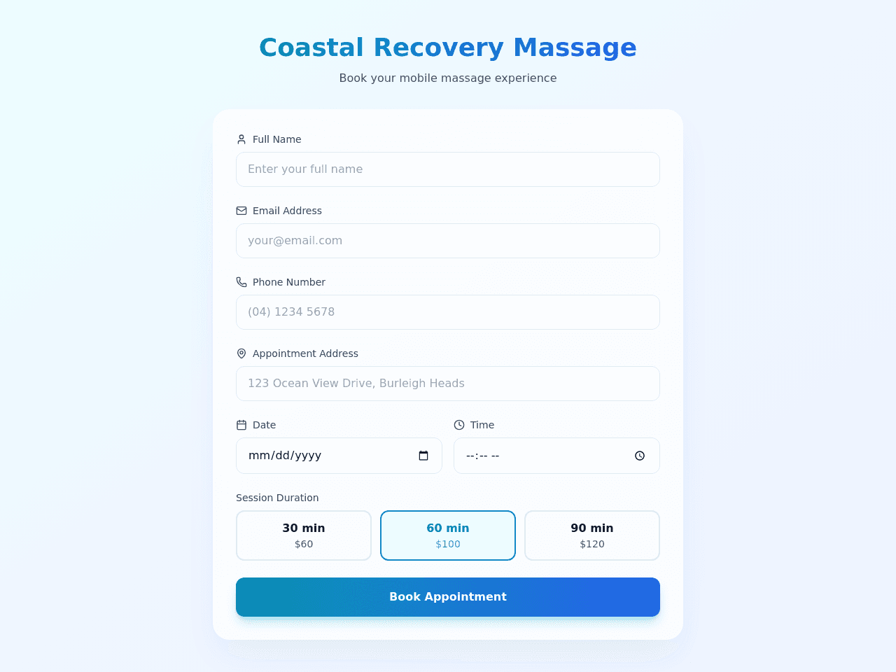 Massage Booking Portal