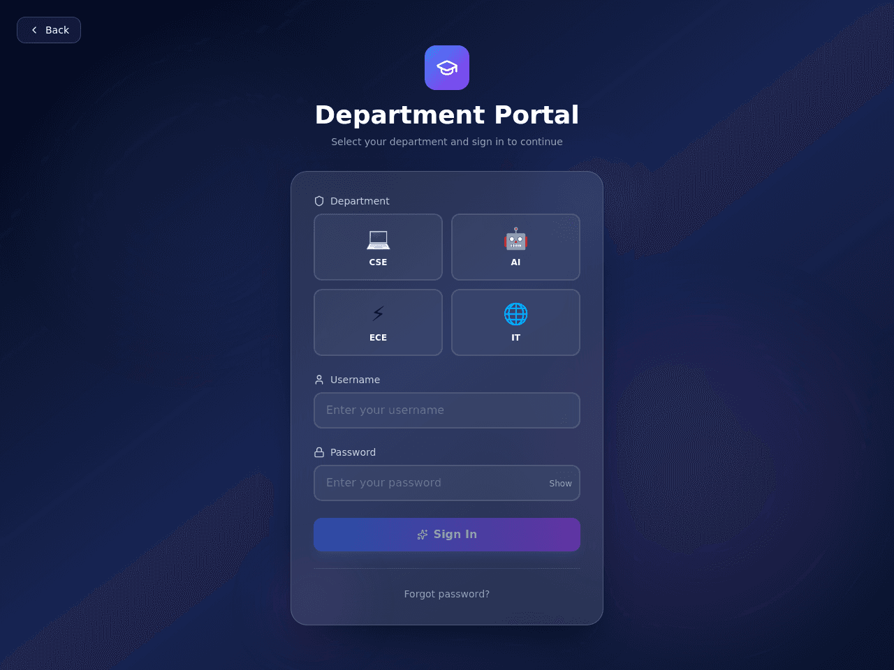 Department Access Portal
