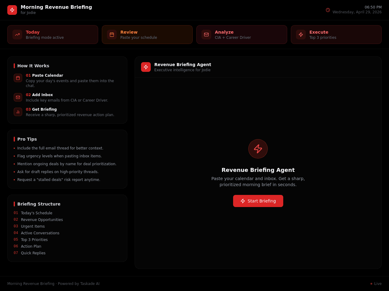 Revenue Briefing Portal