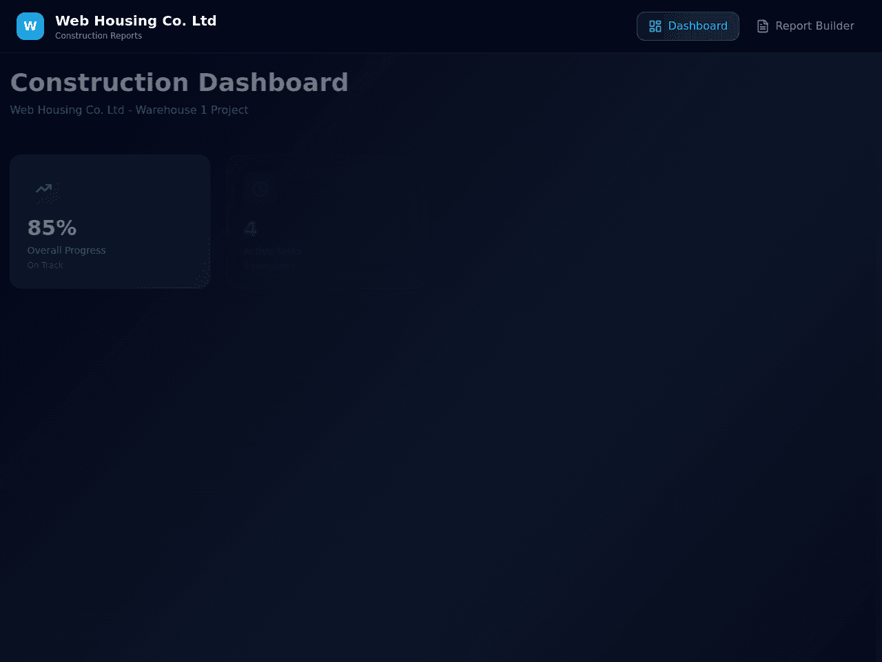 Warehouse Progress Dashboard