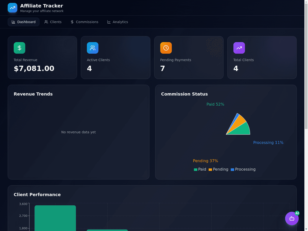 Affiliate Sales & Client Tracker