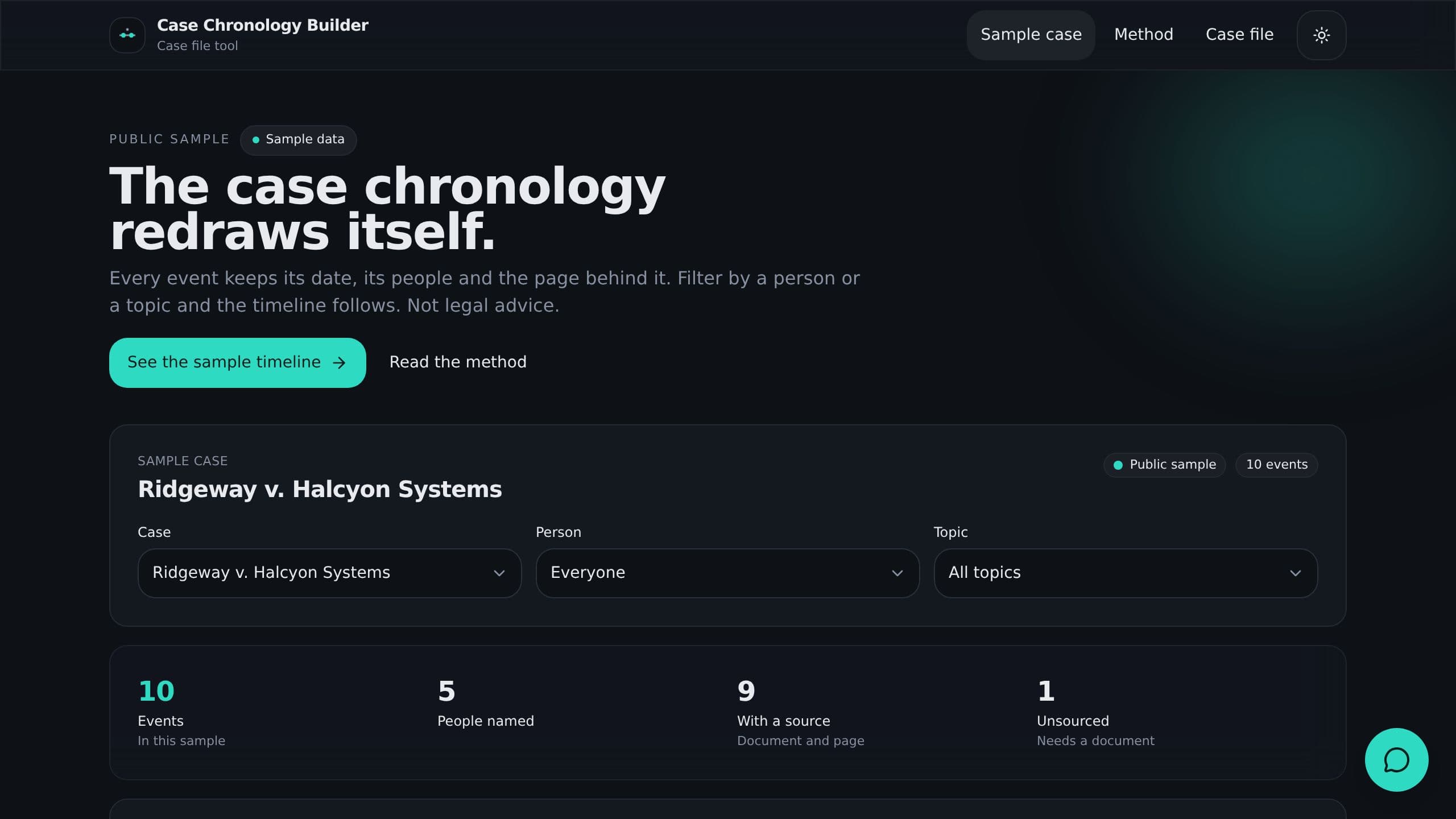 Case Chronology Builder preview