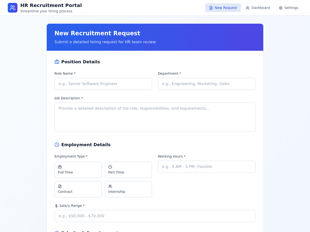 Talent Request Form