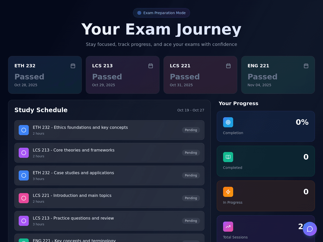 Exam Prep Planner