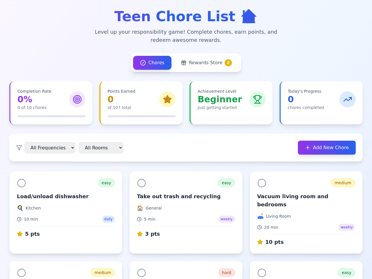 Chore Teen List