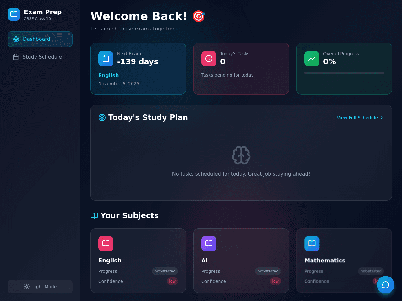 Exam Prep Planner