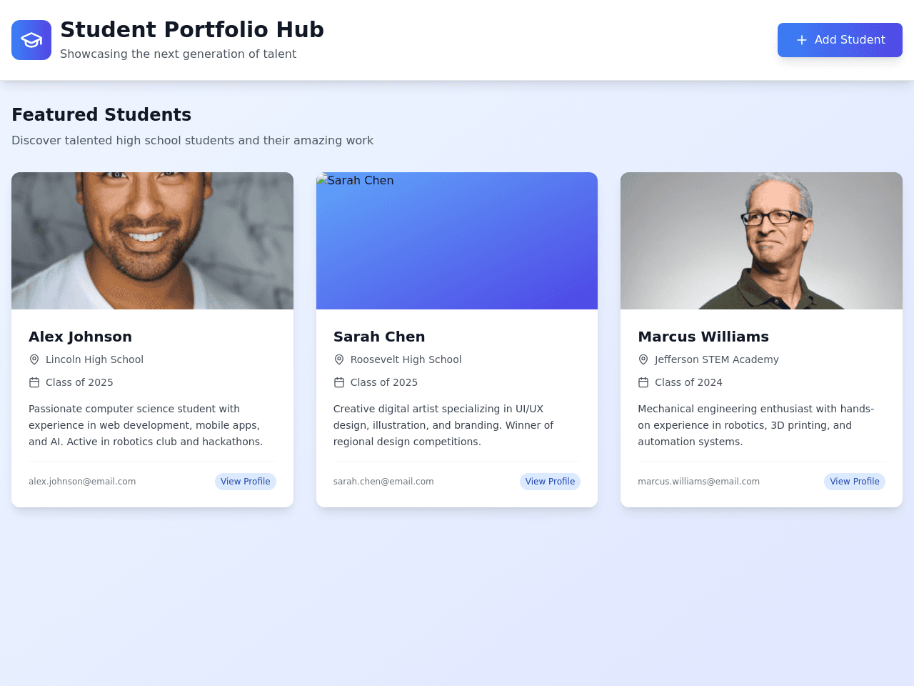 Student Portfolio Builder