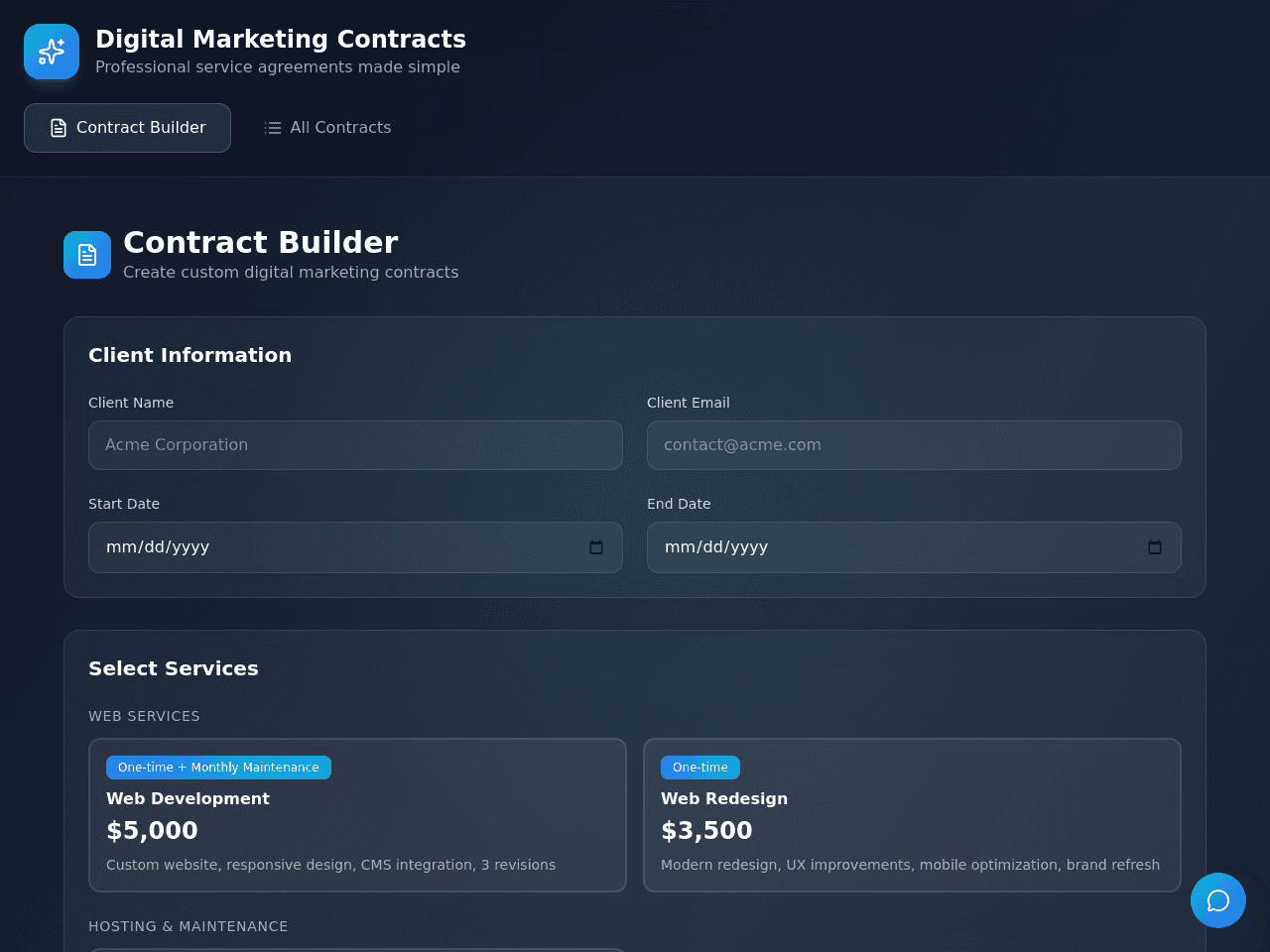 Marketing Contract Studio