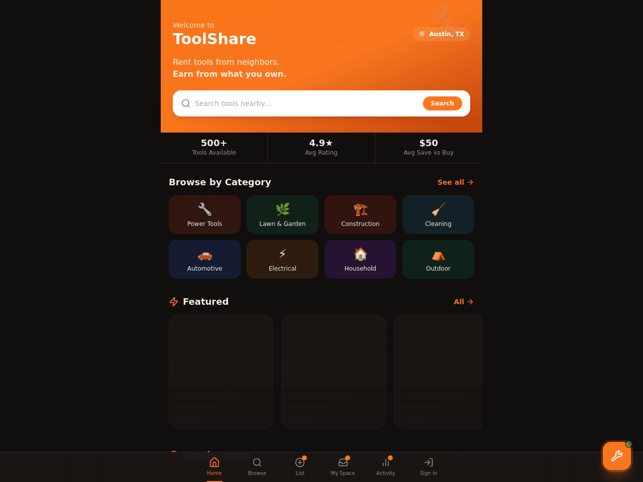 ToolShare Marketplace