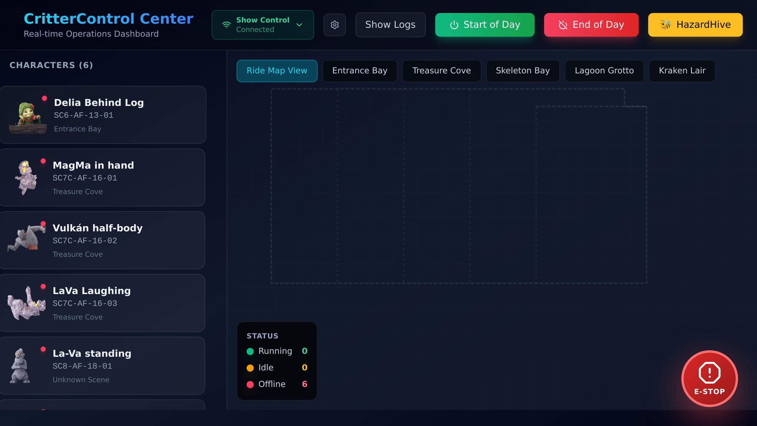 Animatronic Command Dashboard