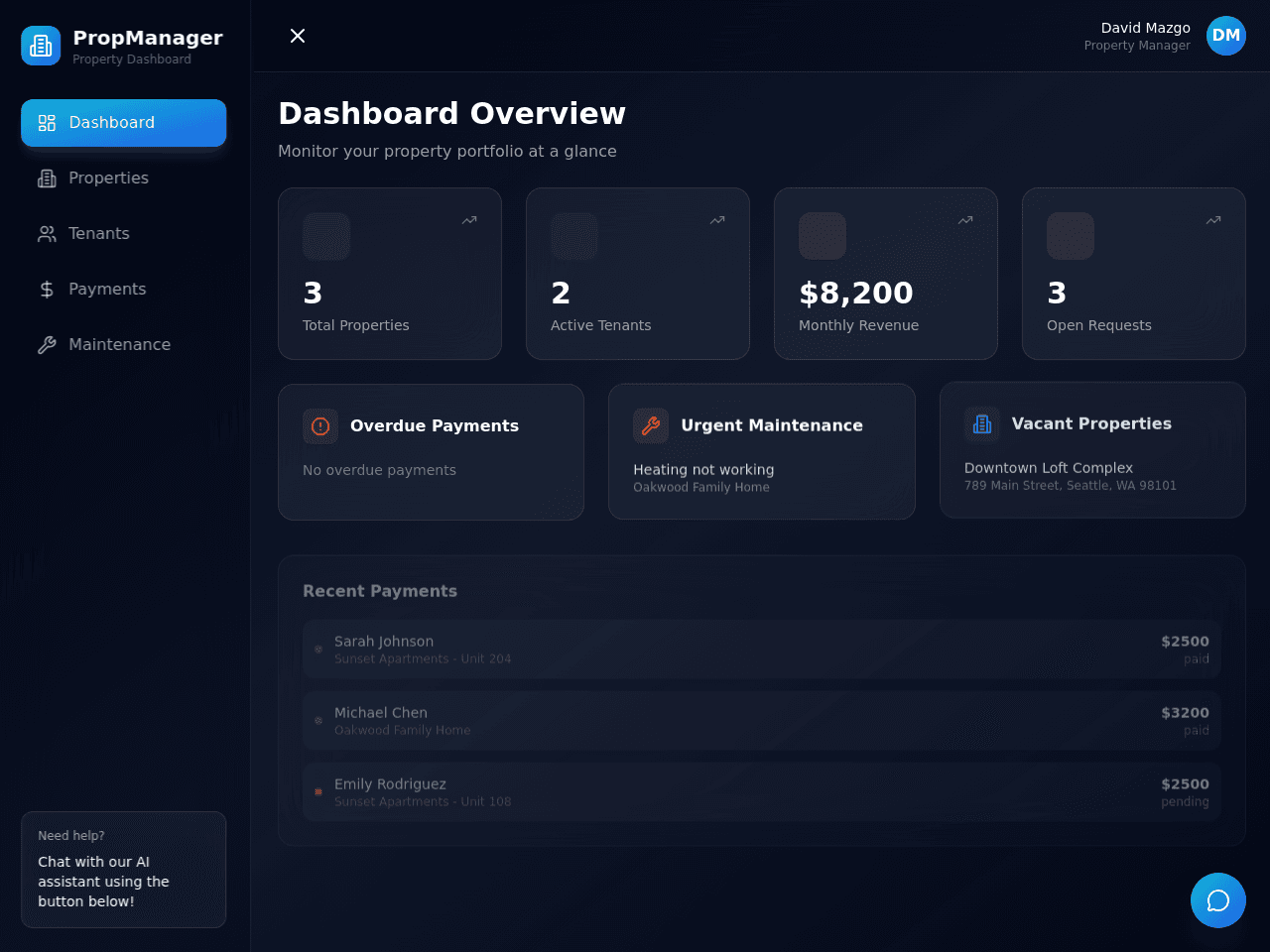 Property Management Dashboard