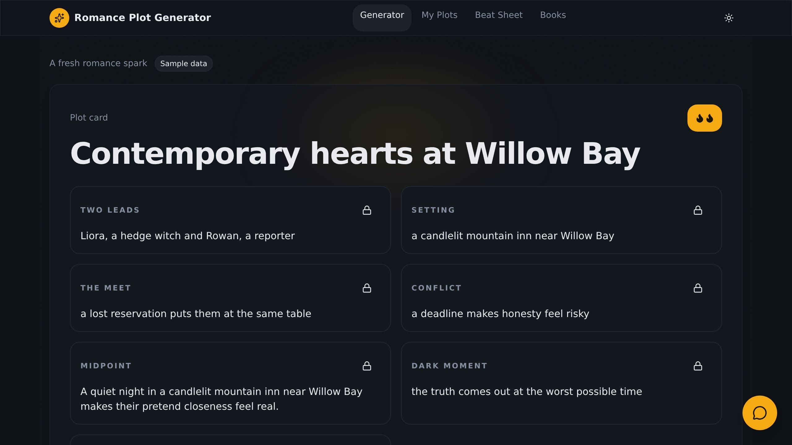 Romance Plot Generator preview
