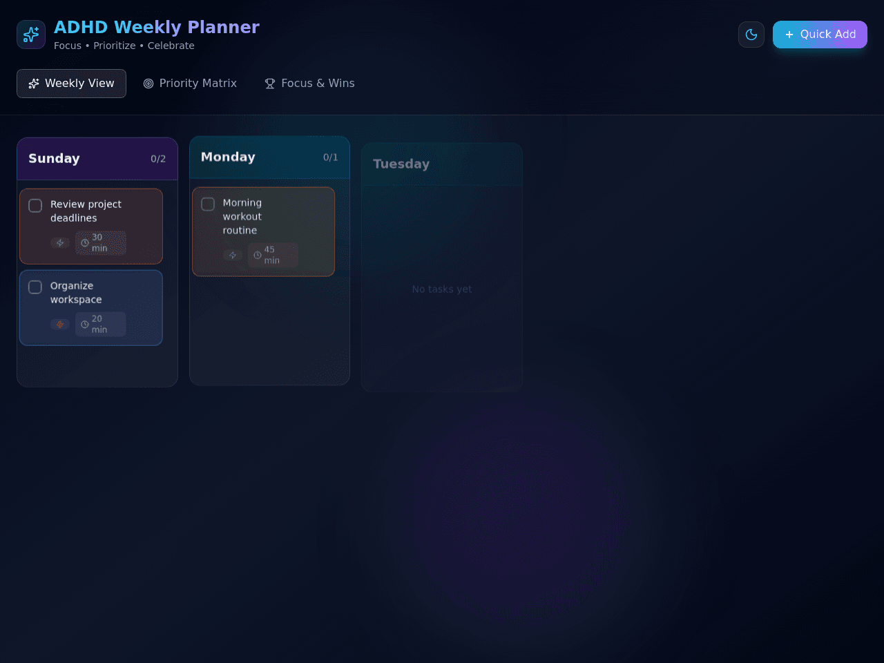 Focus Priority Planner