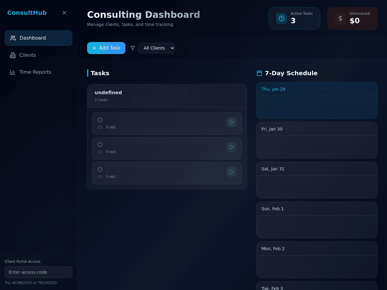 Consult Tracker Dashboard