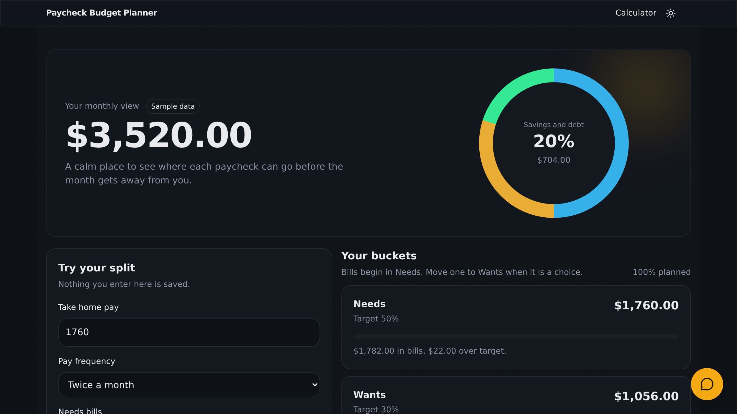 Paycheck Budget Planner preview