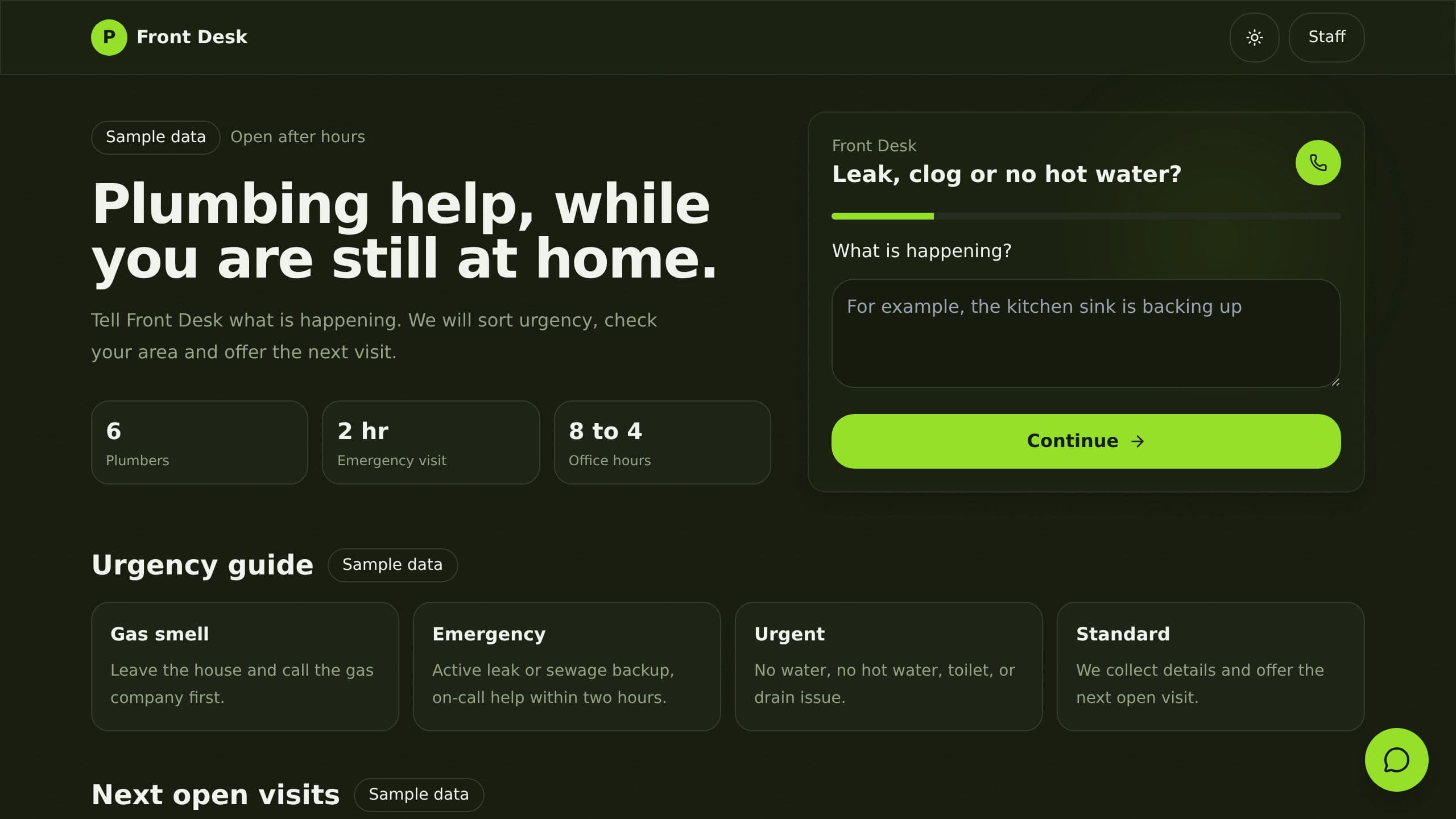 Plumber AI Receptionist preview