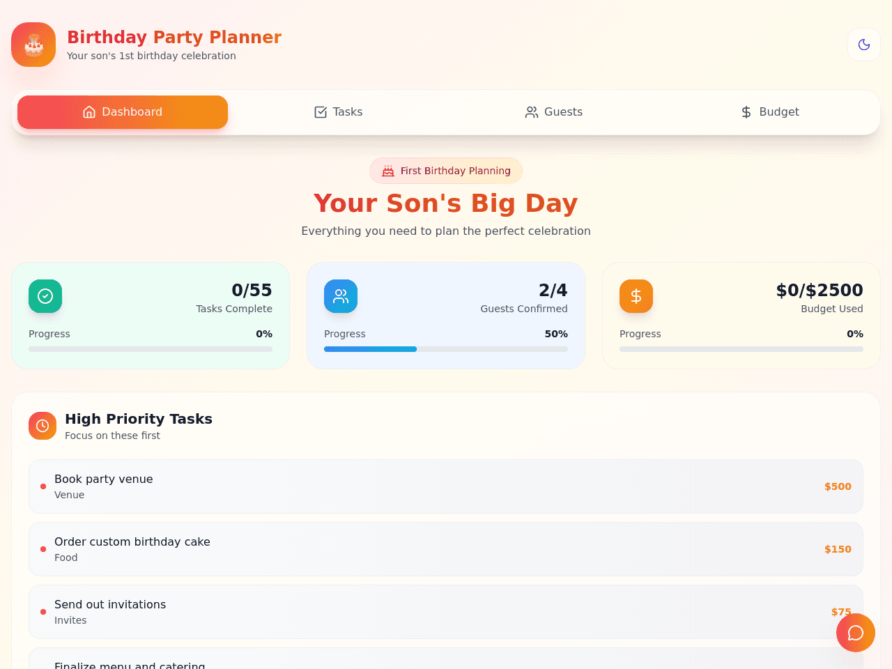 Birthday Planner Studio