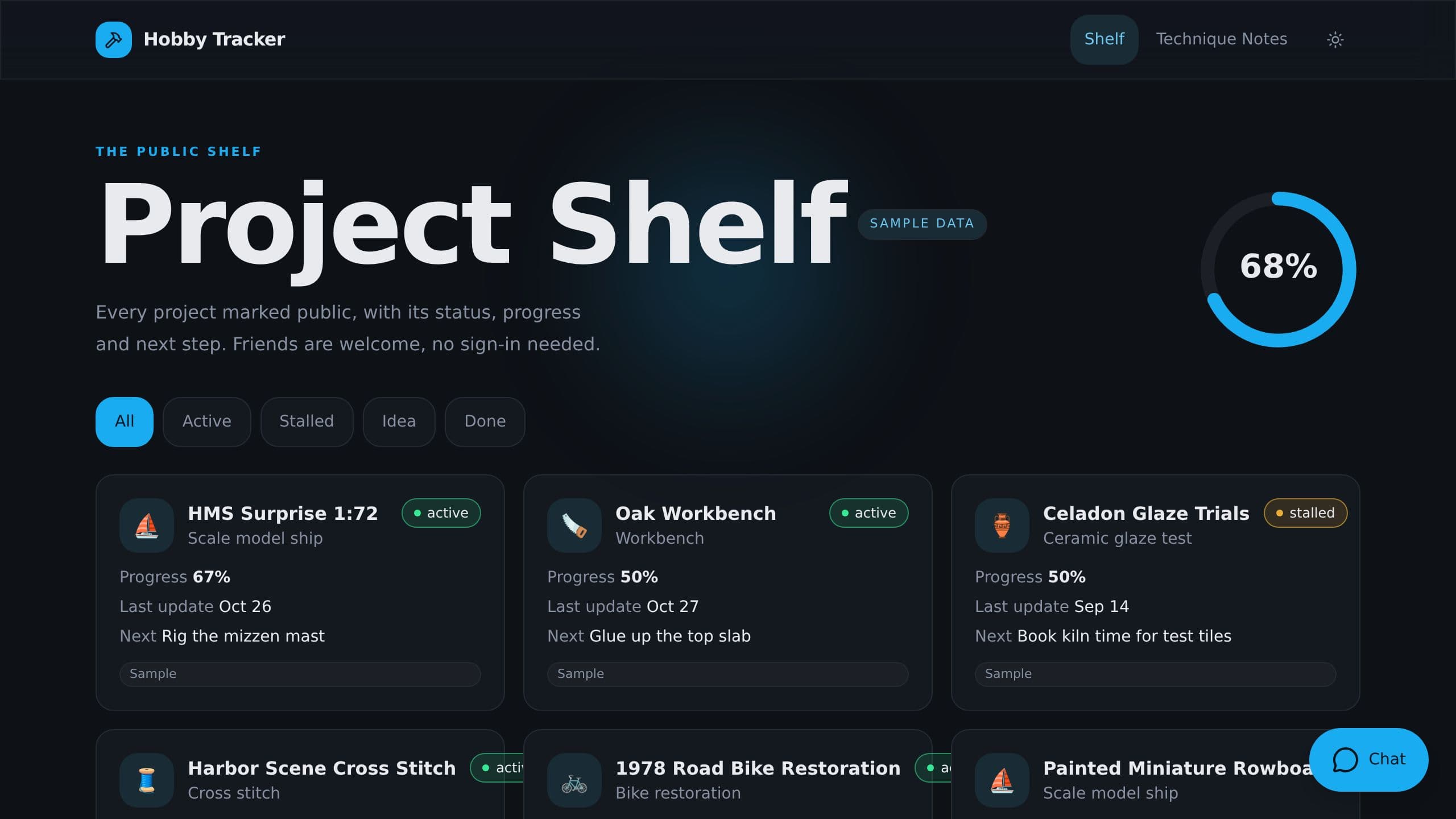 Hobby Project Tracker preview