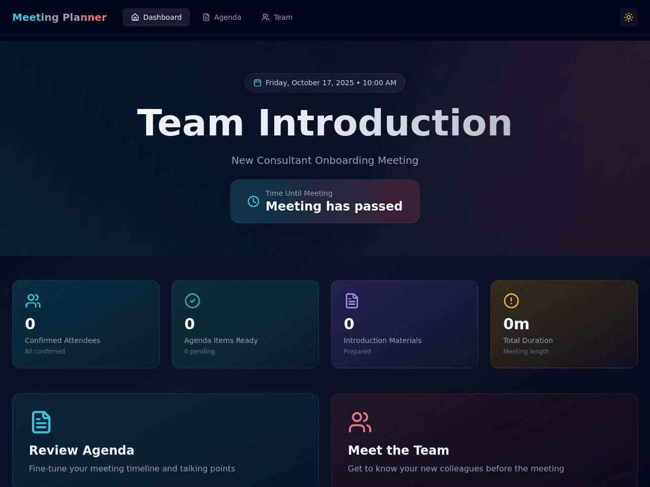 Meeting Intro Planner