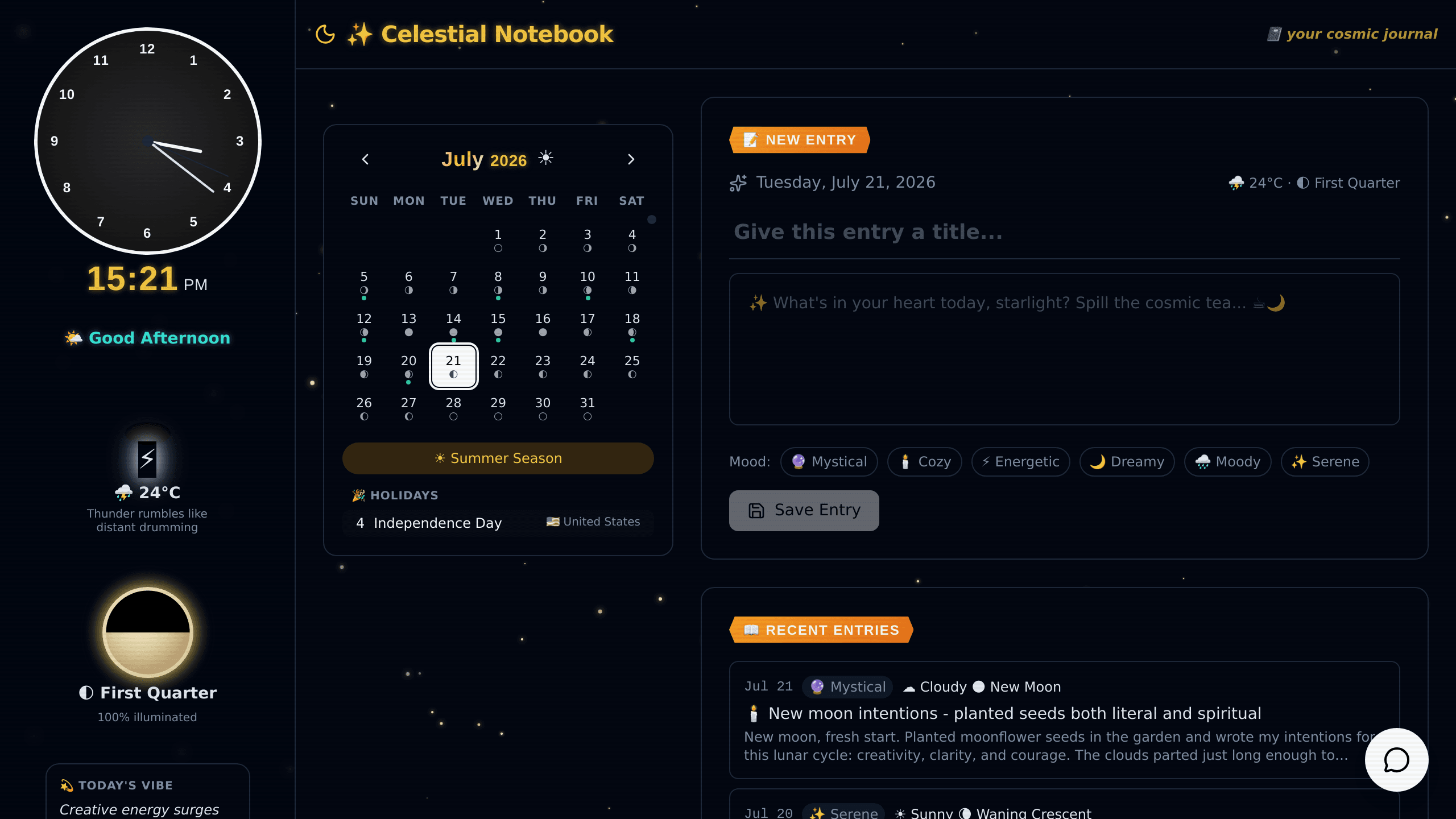 Lunar Seasons Journal