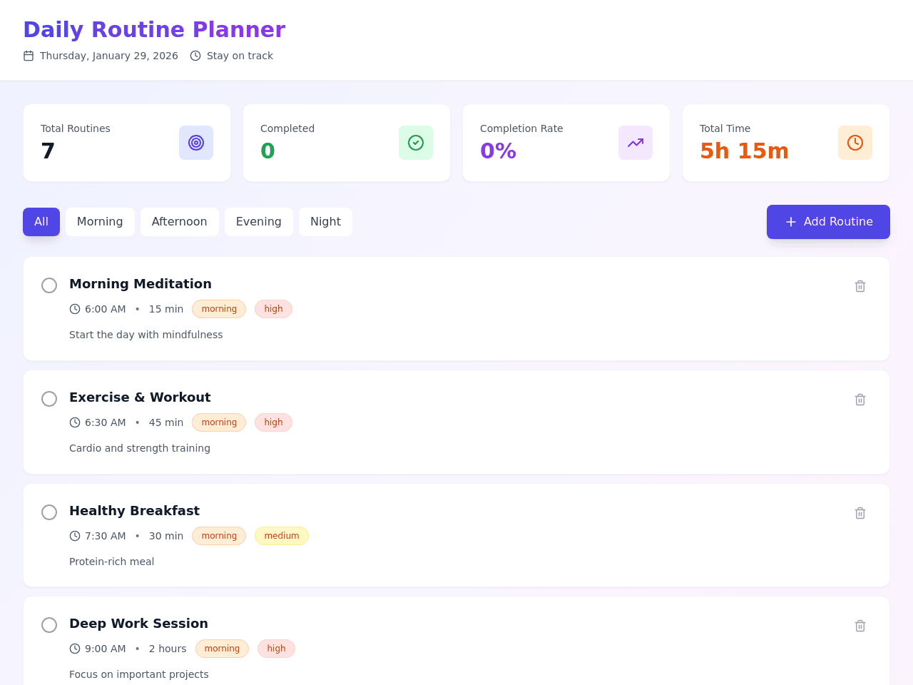 Routine Planner Pro