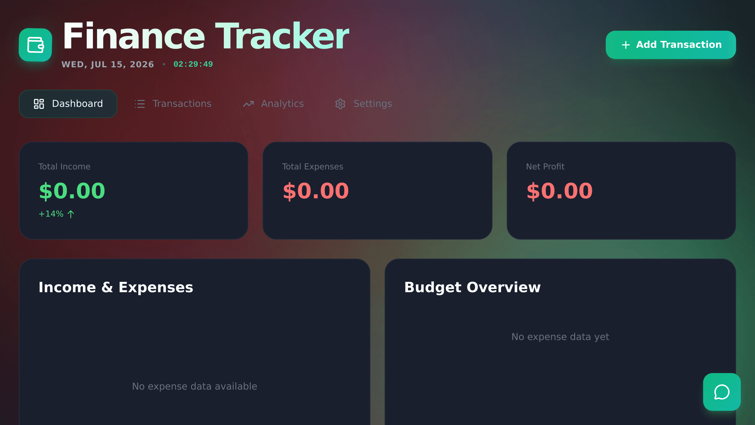 Finance Tracker Dashboard