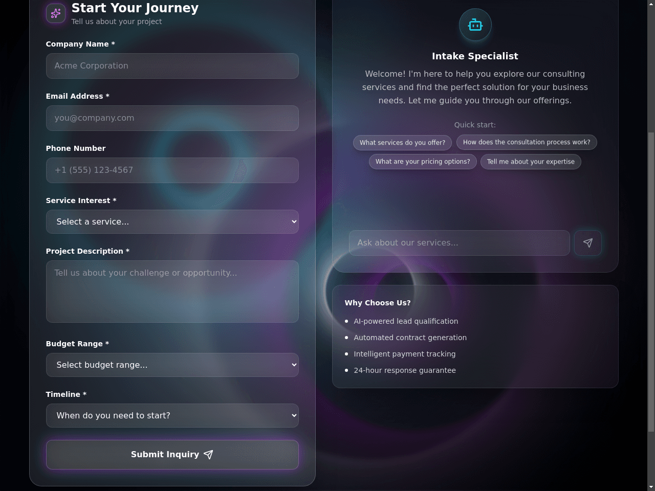 Client Booking Form