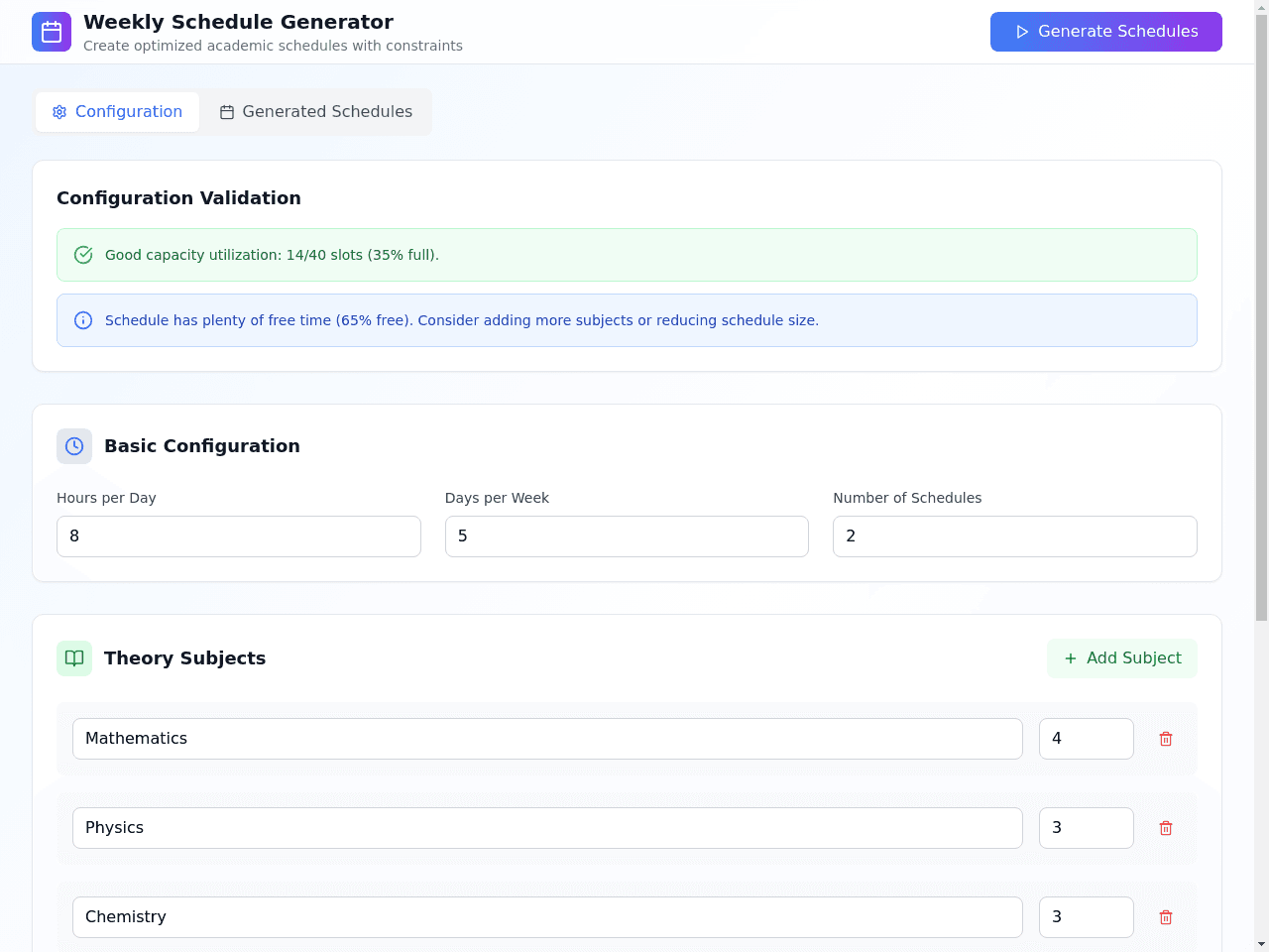 Schedule Builder