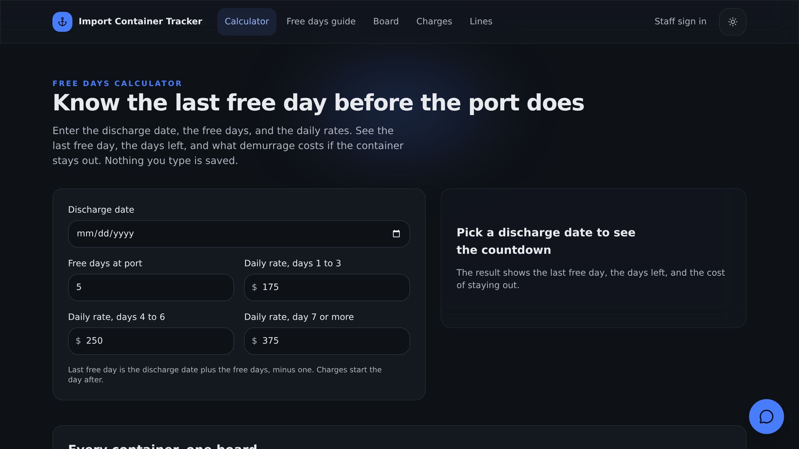 Import Container Tracker preview