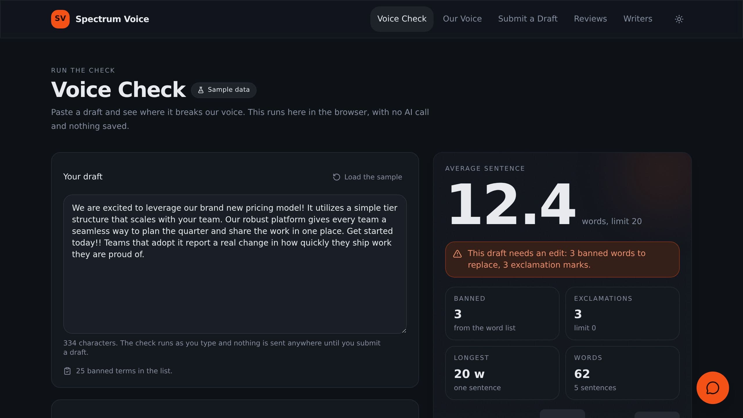 Brand Voice Checker preview