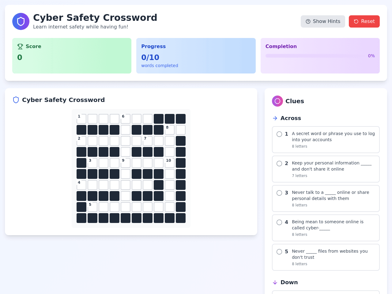 Cyber Crossword