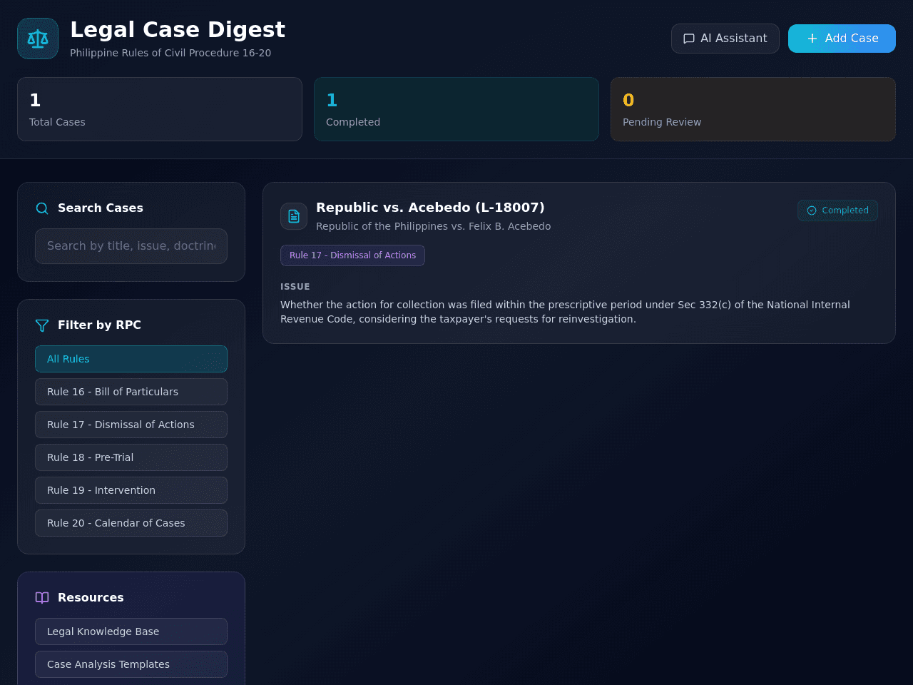 Case Doctrine Dashboard