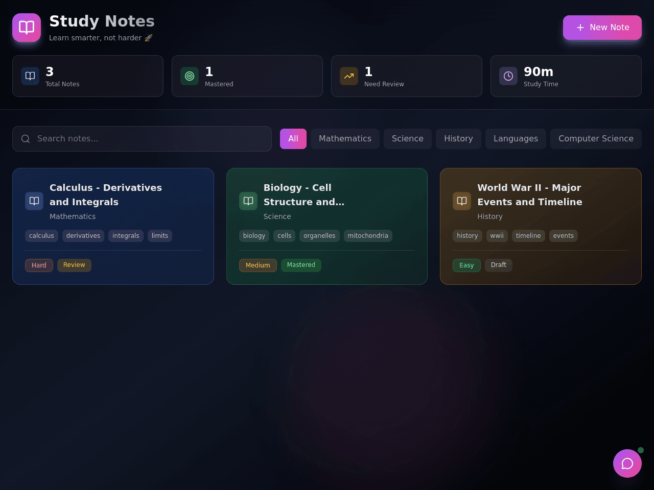 Study Note Portal